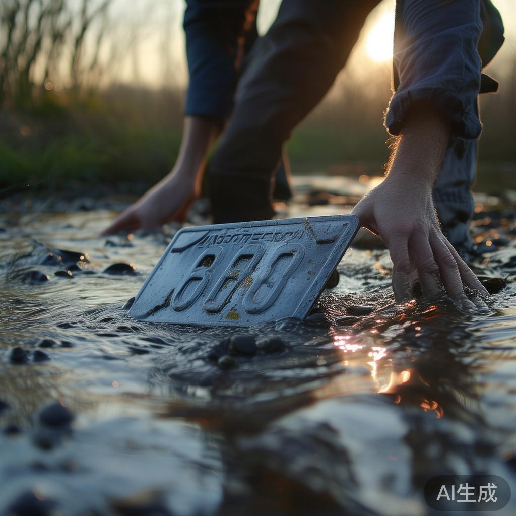 涉水捡到的车牌,这个过程真的很难! - 快讯网 - 分享生活资讯热点话题综合门户网www.yaqiju.com